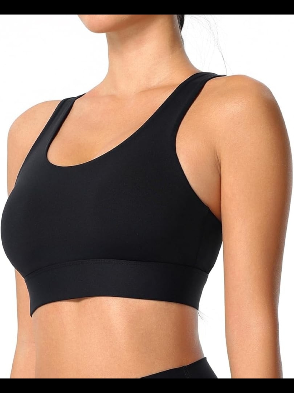 Everyday Black Medium-Support Sports Bra - Smooth Stretch Comfort